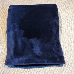 Lauren Ralph Lauren Micromink Plush Throw Blanket Blue 50x70 Logo